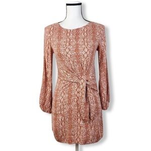 Skylar + Madison Long Sleeve Snake Print Dress